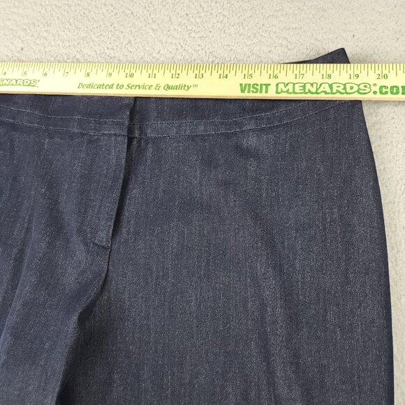 Peter Nygard Capri Pants Women's 16 Navy Blue Pleated Stretch Cropped - Picture 4 of 7